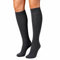Calze al ginocchio 39-42 grigio antracite a coste - stile classico