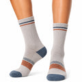 Calze sportive 35-38 in maglia grigio chiaro blu e arancione a coste