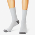 Calze sportive 35-38 in fibre tessili grigio chiaro con rinforzi grigio scuro a coste