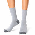 Calze sportive 35-38 in fibre tessili grigio chiaro con rinforzi grigio scuro a coste