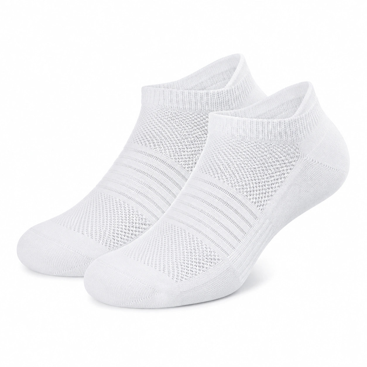 Calzini alla caviglia 35-38 in tessuto bianco traspirante per sport - maglia elasticizzata