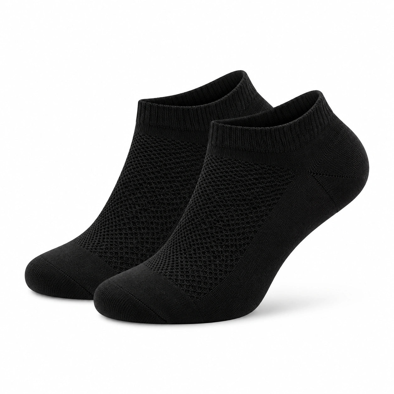 Calzini alla caviglia 35-38 in tessuto nero traspirante - stile sportivo