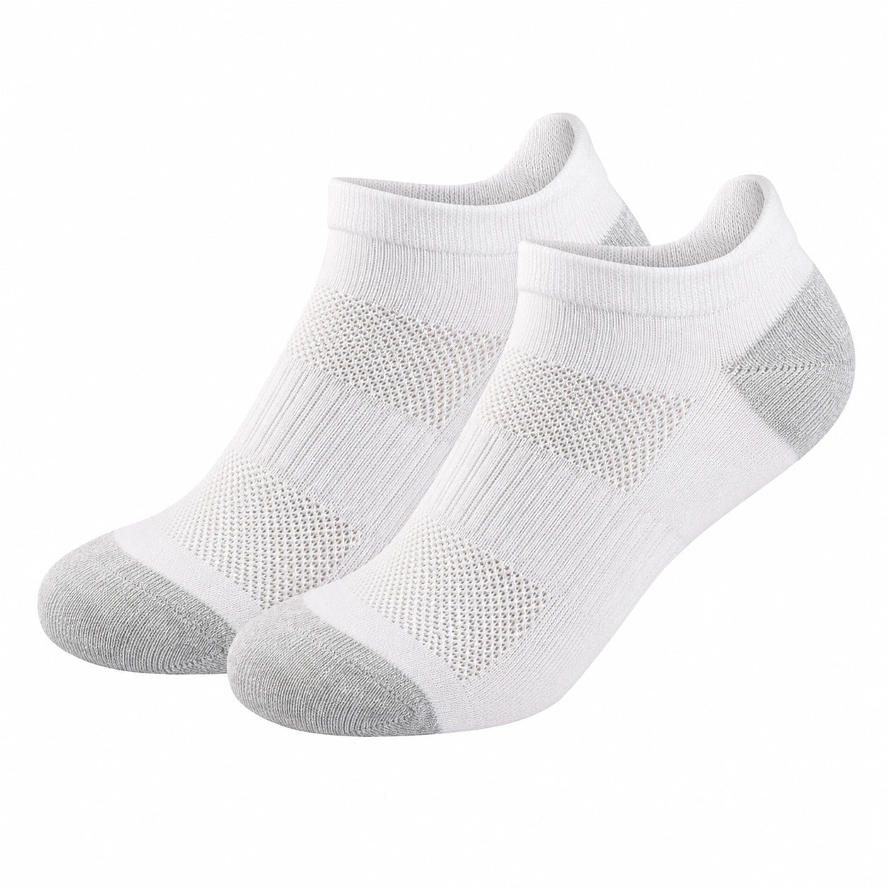 Calze sportive basse 43-46 in tessuto bianco e grigio traspiranti
