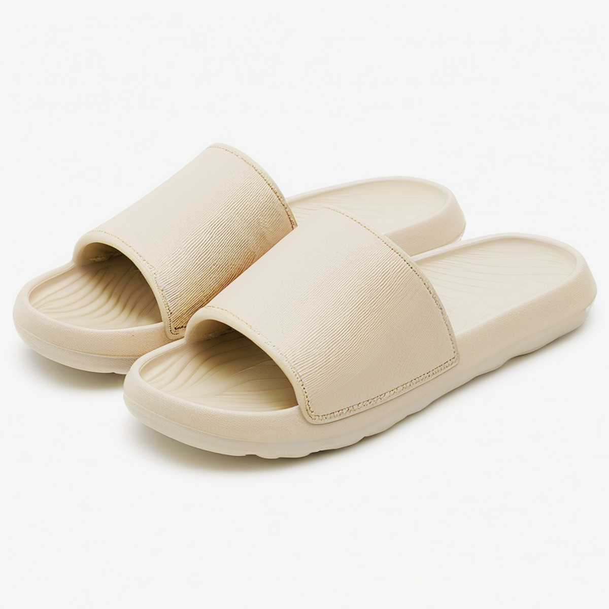 Ciabatte aperte 36/37 beige con fascia in tessuto e suola ammortizzata