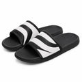 Ciabatte 36/37 in materiale sintetico nero/bianco con fascia a righe per uso quotidiano