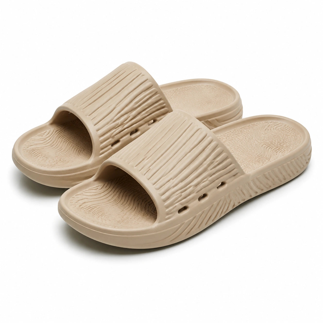 Ciabatte a fascia 38/39 in materiale sintetico espanso beige - suola sagomata antiscivolo per casa e tempo libero
