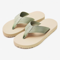 Infradito 40/41 beige e verde salvia con fascia tessile suola sagomata