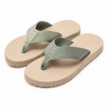 Infradito 40/41 beige e verde salvia con fascia tessile suola sagomata