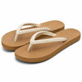 Infradito 40/41 in EVA marrone con fasce intrecciate beige - sandali estivi casual