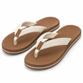 Infradito 38/39 marrone e beige con fascia intrecciata in tessuto per uso estivo