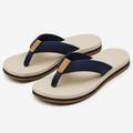 Infradito 38/39 con fascia in tessuto blu e suola beige antiscivolo per tempo libero