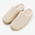 Pantofole da donna 36/37 in tessuto beige con motivo a treccia - chiuse e imbottite