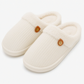 Pantofole da casa 36/37 in tessuto color crema con fodera soffice - stile slip-on