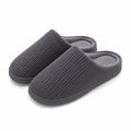 Pantofole da casa 40/41 in tessuto grigio a coste con suola antiscivolo